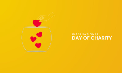 Fototapeta premium International Day of Charity, Day of Charity , 3D illustration design.