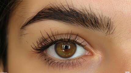 Close-up reveals the meticulous process of eyebrow correction, shaping and defining the client's b