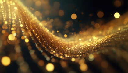 Abstract gold bokeh background. Christmas and New Year concept. - obrazy, fototapety, plakaty