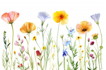 Fototapeta premium Art watercolor bouquet painted watercolor flowers elegant illustrations Watercolor flower bouquets are perfect for weddings. For prints, covers, wallpapers, minimal and natural wall art illustrations.