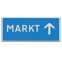 Shop / market road sign directions. Dutch. .Winkel / markt verkeersbord richtingen. Nederlands - obrazy, fototapety, plakaty