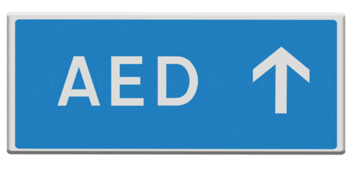 Sign Directions to the AED defibrillator