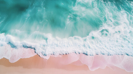 Waves on the beach as a background. Beautiful natural background at the summer time - obrazy, fototapety, plakaty