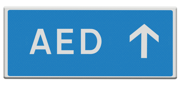 Sign Directions to the AED defibrillator