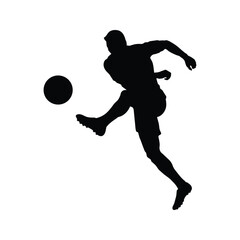 Football players. Silhouette of a person playing Football on a white background. Graphics for designers and for decorating their work. Vector illustration.