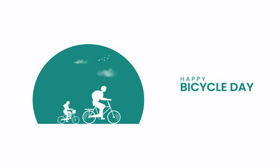 World Bicycle Day, Bicycle day creative design for social media banner, poster 3D Illustration