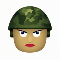 soldier with helmet face imoji icon new image 