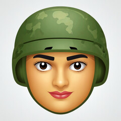 portrait of a military woman face imoji icon new image 