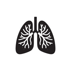 Human Lungs Silhouette Vector: Depicting the Vitality and Functionality of Respiratory Organs in Simplified Form- Human lungs vector stock.