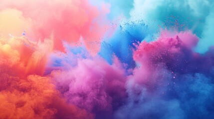 Abstract colorful powder explosion illustration for Holi background