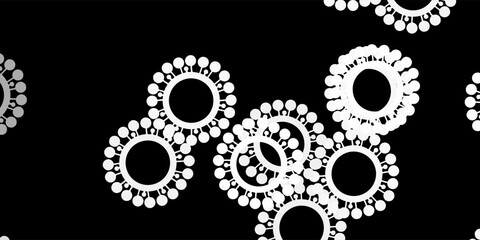 Dark gray vector backdrop with virus symbols.