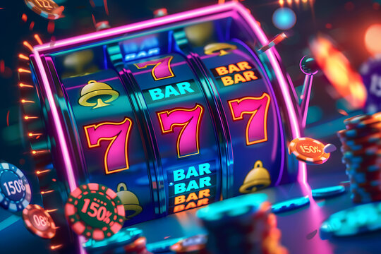 design of slot machine with number 7