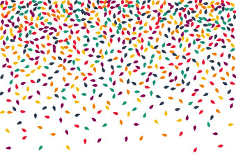 Yellow Leaf Vector White Background. Autumn Confetti Eco Card. Herbarium Foliage Template. Red Confetti Backdrop.