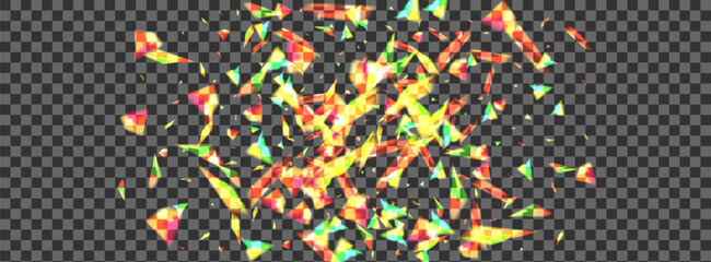 Orange Spark Background Transparent Vector. Element Falling Wallpaper. Bright Rays Design. Glow Glittery. Glare Xmas Texture.