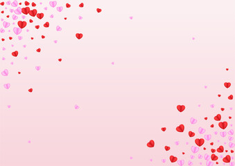 Purple Heart Background Pink Vector. Drop Illustration Confetti. Red Love Texture. Lilac Confetti Romantic Pattern. Violet Bright Frame.