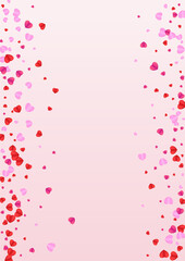 Fond Confetti Background Pink Vector. Banner Frame Heart. Tender Mother Pattern. Pinkish Heart Design Illustration. Purple Love Backdrop.
