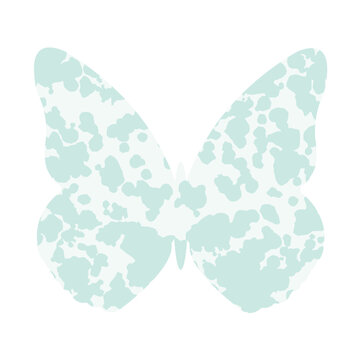 Simple butterfly with texture isolated on white background. Template for design. Vector illustration.