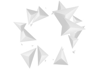 Greyscale Triangle Background White Vector. Crystal Gradient Texture. Grizzly Geometric Backdrop. Shard Render. Hoar Polygon Illustration.