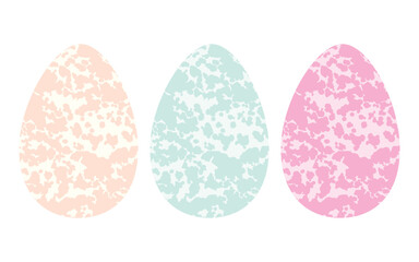 Simple empty eggs set with texture isolated on white background. Template for design. Vector illustration.