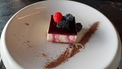 Cheesecake with berries food italy dessert.
