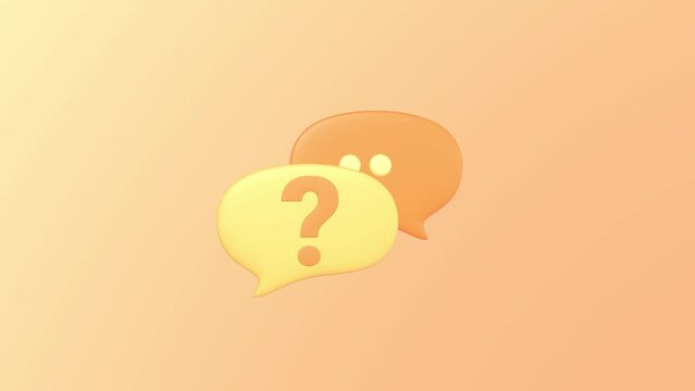 Animated Speech Bubble With Question Mark. Suitable for Content Video, Advertisement, Business Services, Presentation And Explainer Video.