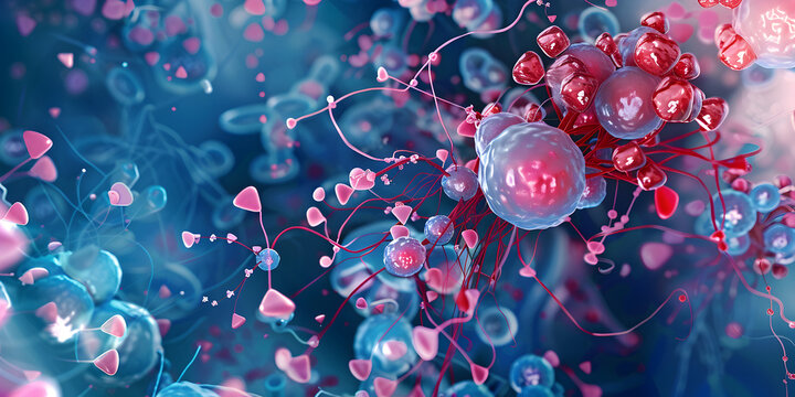 Colorful Backdrop for Molecular Structure , Molecule Amid Vibrant Background ,Molecule Illustrated on Color Background