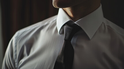 Elegant Neckwear: The Classic Tie and Collar. Generative AI