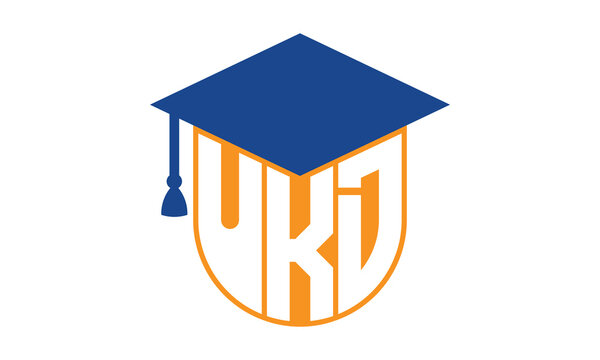 UKD initial letter academic logo design vector template. school college logo, university logo, graduation cap logo, institute logo, educational logo, library logo, teaching logo, book shop, varsity	
