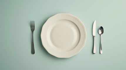 cutlery set against a minimalist background