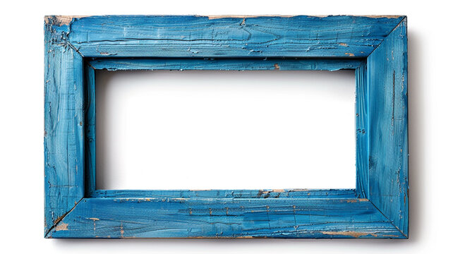 Blank blue wood-frame isolated on white background