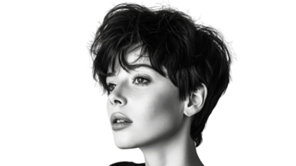 Haircut pixie woman (PNG)