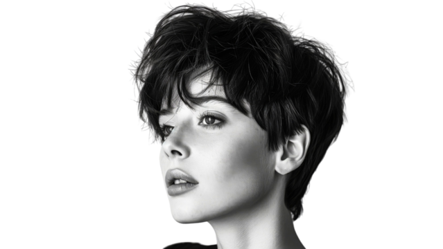 Haircut pixie woman (PNG)