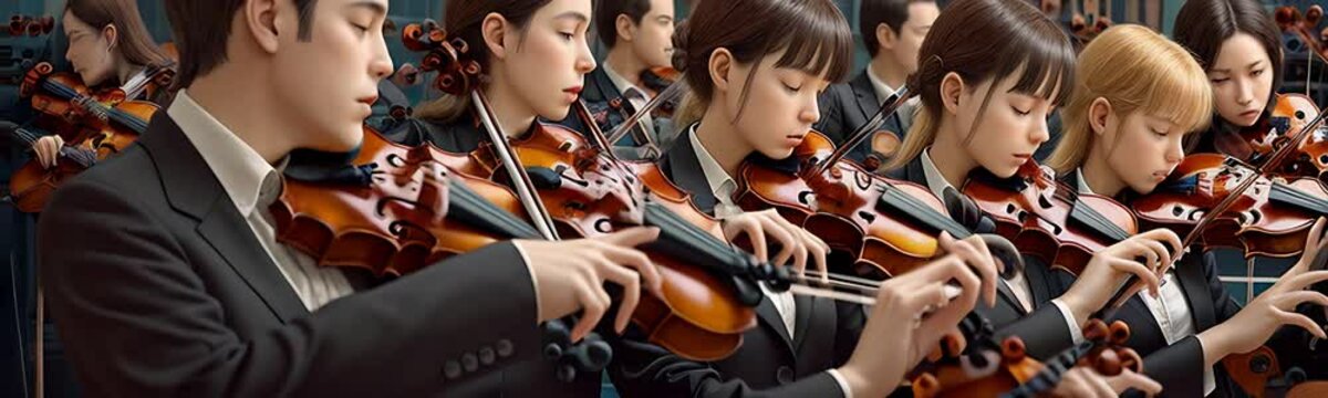 violin playing header banner website music background with lots of light spots