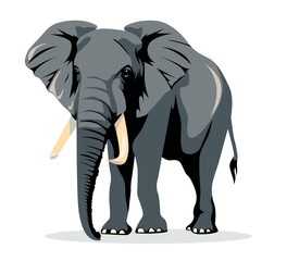 elephant cartoon flat illustration