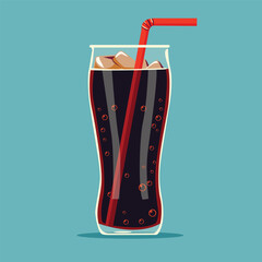 glass of cola vector illustration