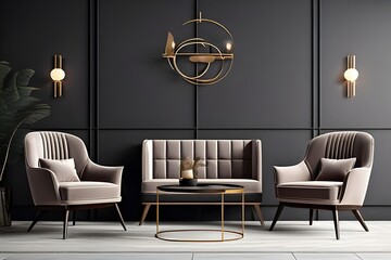 Stylish Interior: Elegant Furniture Icons for Interior Design Firm - Hand Edited Generative AI