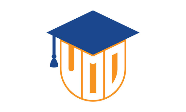 UOO initial letter academic logo design vector template. school college logo, university logo, graduation cap logo, institute logo, educational logo, library logo, teaching logo, book shop, varsity	

