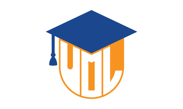 UOL initial letter academic logo design vector template. school college logo, university logo, graduation cap logo, institute logo, educational logo, library logo, teaching logo, book shop, varsity	
