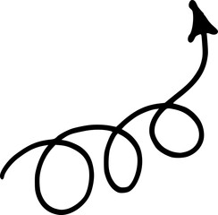 Hand drawn round arrow shape vector icon