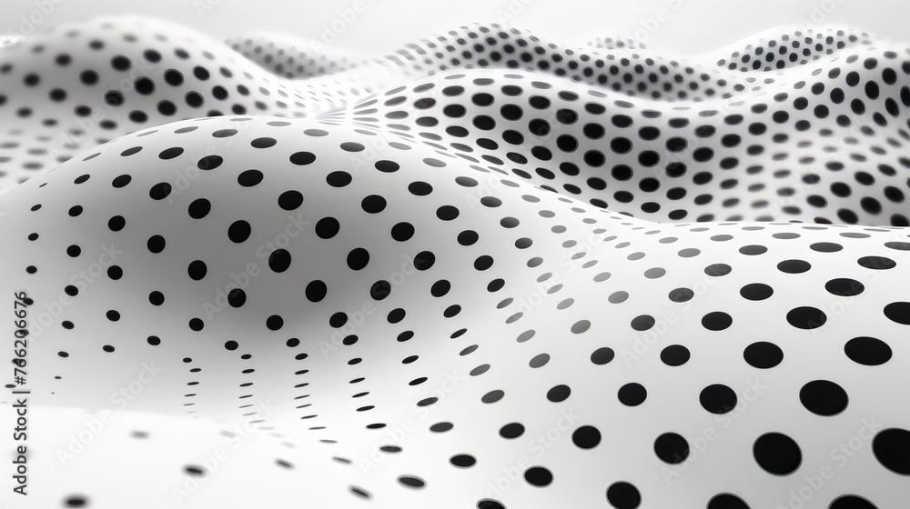 Poster abstract monochrome dotted wave pattern