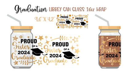 Printable Full wrap for libby class can. A pattern with Graduate symbols - 766207078
