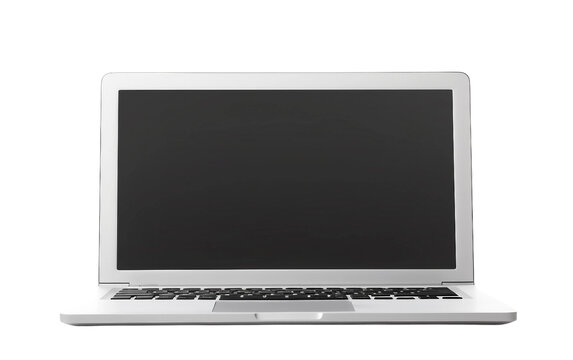 Clean Desktop Laptop Workspace Isolated On Transparent Background PNG.