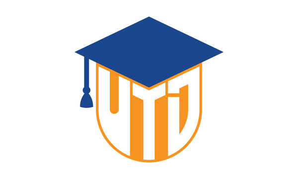 UTD initial letter academic logo design vector template. school college logo, university logo, graduation cap logo, institute logo, educational logo, library logo, teaching logo, book shop, varsity	
