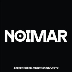 modern geometric sans serif futuristic font alphabet vector set