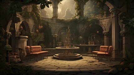 Interior of the church of st mary. AI generated art illustration.