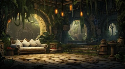 Fototapeta premium Interior of the church of st mary. AI generated art illustration.