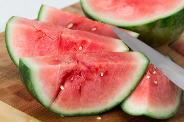 slice of watermelon on white background