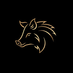 猪のシンプルなロゴ/Simple Logo of a Boar/Generative AI