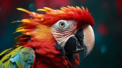 Fototapeta premium Parrot on minimalist background