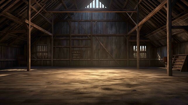 Old abandoned house. AI generated art illustration.